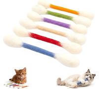 Giant Q Tip Cotton Swab Cat Toy 6 Pack, Felt Catnip Kicker Chew Toys, Durable Interactive Kitten Teething Toy for Anxiety Relief Boredom Relief Daily Exercise