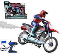Giant Radio Controlled Motorcycle for Children Motorcycle with Remote Control Pilot MotoCross with Smoke Effect Muffler Maxi Scale 1:10 with Lights Battery Pack Sprint Super Fast Motorcycle Stunt