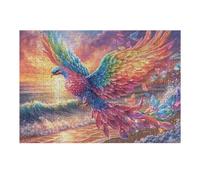 Giant Rainbow Bird at Seaside 300-piece Jigsaw Puzzle Set For Adults Teens 14+ Logic Skill Indoor Game Family Game Night Summer Recycled Cardboard 300 PCS