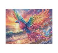 Giant Rainbow Bird at Seaside 500 Pieces Classic Jigsaw Puzzle Puzzle for Adults Concentration Training Wall Art Mental Exercise Halloween Premium Cardboard 500 PCS