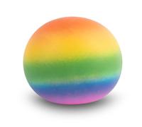 Giant Rainbow Coloured Stress Ball 9cm/3.5"- Multi-Coloured Stress Relief, Novelty Fidget Toy, Sensory Squeeze Toy, ADHD, Anxiety Therapy, For Children, Kids, Adults, Men & Women