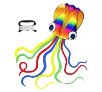 Giant Rainbow Soft Octopus Kite for Kids and Adults 4.2 * 0.7m Large Kite Long Tail 100m Kites Line Handle Great Gift for Beach Trip Outdoor Games