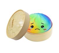 Giant Rainbow Squishy Squeeze Fidget Toys, Funny Face Squishy Dumpling Stress Relief Toy, Soft & Squeezable Dough Ball, Mood-Changing Squeeze Fidget Balls for Adult Teen