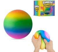 Giant Rainbow Stress Ball, Jumbo Big Squishy Stress Balls, Ultra Soft Sensory Fidget Squishies Balls Toys for Adults Stress Relief, Birthday Party Favors Gifts