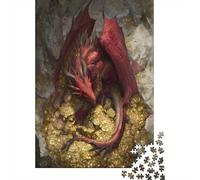 Giant Red Dragon Sitting on A Huge Gold CoinPuzzles 1000 Pieces for Adults for Adults 1000 Piece Puzzle Educational Challenge Games Home Decoratio