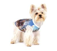 Giant reindeer pulling a sleigh Small Cotton Dog Vest Breathable Adjustable Pet T Shirt for Small Dogs Cats - Full Print Summer Puppy Clothes