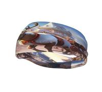 Giant Reindeer Pulling a Sleigh Sports Sweatband, Unisex Headbands for Men and Women,Stretchy, Breathable, and Moisture-Wicking