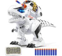 Giant Remote Control Dinosaur Robot 60 cm Cyber Velociraptor Tyrannosaurus 50 Actions Intelligent Programmable Robot Walking Lights Sounds Shoots Darts Head Sensitive to Real Verses