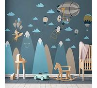 Giant Scandinavian Mountains Children's Wall Sticker Decoration for Baby/Animals on The Go 50 x 90 cm