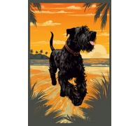 Giant-schnauzer at the beach: 6"x9", Notes, Notebook, Journal,Notizbuch,Carnet de notes,libreta, Diary, 120 Pages lined, Paperback Cover