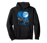 Giant Schnauzer Dog Howling At The Moon Night Starry Sky Pullover Hoodie