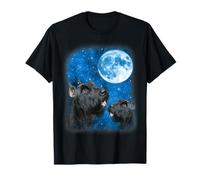 Giant Schnauzer Dog Howling At The Moon Night Starry Sky T-Shirt