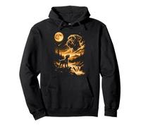Giant Schnauzer Howling To The Moon Pullover Hoodie