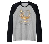 Giant Schnauzer Howling to The Moon Raglan Baseball Tee
