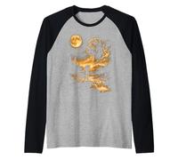 Giant Schnauzer Howling to The Moon Raglan Baseball Tee