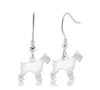 Giant Schnauzer Silhouette Silver Earrings