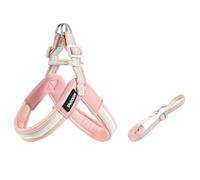 Giant Schnauzer Y-shaped harness and leash set, 1.4m lightweight anti-pull harness, soft padding pink M