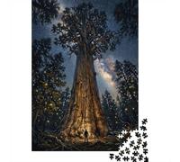 Giant Sequoia Night Sky - Nature Poster, Myst Jigsaw Puzzle, 1000 Piece