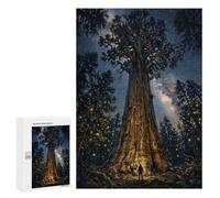 Giant Sequoia Night Sky - Nature Poster, Mystical Tree Wall Decor, Dark Fantasy - Wooden Brain Teaser for Adults, 300 PCS, Year-End Present - for Quiet Evenings And Focused Play