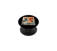 Giant Silly Cat Monster Of The Great Wave PopSockets Adhesive PopGrip