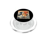 Giant Silly Cat Monster Of The Great Wave PopSockets PopGrip for MagSafe