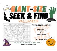 Giant-Size Activity Page - Halloween Seek & Find - Poster - 24" Tall x 36" Wide - Search and Count Activity for Kids