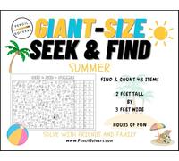 Giant-Size Activity Page - Summer Seek & Find - Poster - 24" Tall x 36" Wide - Search and Count Activity