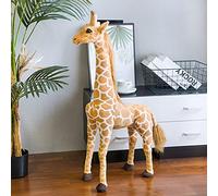 Giant size Simulation Giraffe Toys Cute Stuffed Animal Soft Real Life Tiger Doll Birthday Gift for Kids Bedroom Decor 120cm giraffe