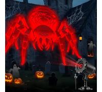 Giant Spiders Halloween Projector Outdoor Indoor,2025 Upgraded 3D Dynamic Halloween Decorations,Clearer Spider HD Patterns,Waterproof Holiday Light for Home Window Wall Cemetery Holiday Decor