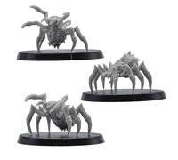 Giant Spiders Miniatures Set - 3 Spider Monster Figures for Tabletop RPGs | 32mm Fantasy Creatures | DnD, Pathfinder, Wargames | Forged Path Miniatures | Grey Resin Models for Gamers
