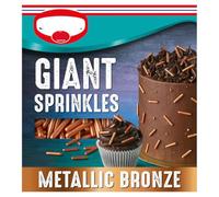 Giant Sprinkles Metallic Bronze Sugar Coated Pasta Decorations, 35g, Vegan-Suitable Cake Toppings for Cupcakes and Large Cakes