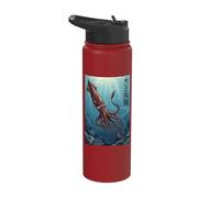 Giant Squid Japanese Art Stainless Steel Insulated Water Bottle