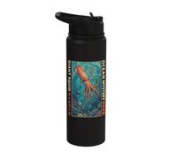Giant Squid Japanese Art Stainless Steel Insulated Water Bottle