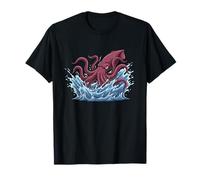 Giant Squid Rising from Waves Sea Kraken T-Shirt