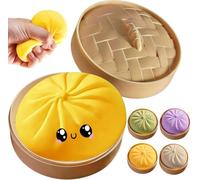 Giant Squishy Dumpling - Dumpling Squishy, Anxiety Relief Squeeze Toy, Large Stress Relief Sensory Ball for Adults & Kids, Anxiety, Worry, and Stress (Yellow)