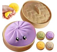 Giant Squishy Dumpling - Dumpling Squishy, Anxiety Relief Squeeze Toy, Large Stress Relief Sensory Ball for Adults & Kids, Anxiety, Worry, and Stress (Purple)