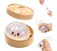 Giant Squishy Dumpling with Steamer Box, Soft Giant Dumpling Fidget Mystery Bao Bun Ball Jumbo Large Squeeze Dough for Adults Birthday Holiday Present (pink)