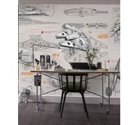 Star Wars paper wallpaper 368x254cm starships teenagers bedroom wall mural giant