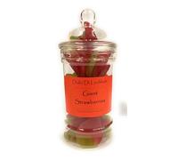 Giant Strawberries Gift Jar by Dolci Di Lechlade Pick n Mix Classic British Retro Sweets Traditional Sweet Shop Candy