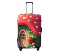 Giant Strawberries in The Background of Harvest Season Elastic Travel Luggage Cover Suitcase Protector, Print Suitcase Baggage Cover Anti-Scratch