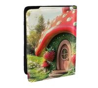 Giant Strawberries in The Background of Harvest Season Printed Passport Holder,Travel Pu Leather Passport Cover Case Organiser for Men Women,6.5 Inch