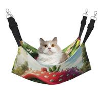 Giant Strawberries In The Background Of Harvest Season Printed Pet Hammock - Sleeping Hammock For Cats, Rabbits, Ferrets, Puppies, Small Animals