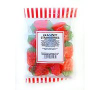 Giant Strawberry Sweets, Original Giant Strawberries Retro 200G Sweet Bag, Huge Jelly Strawbs Old Fashioned Classic Sweeties. Monmore Confectionery
