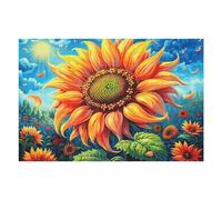 Giant Sunflower 1000 Piece Pack Classic Jigsaw Puzzle Couple Puzzle Partners Ultra Difficult Wall Decor Easter New Year Creativity & Gift Giving 1000 PCS/75x50cm