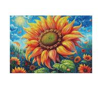 Giant Sunflower 300 Pieces Jigsaw Puzzles For Men Educational Decompression Adults Anxiety Memory Care Mothers Valentines Gift Durable Cardboard 300 PCS/40x28cm