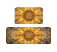 Giant Sunflower Rug Cushioned Kitchen Rugs Sets Of 2 Comfort Standing Mat For Home Decor Sink,Kitchen Mats For Floor Non Slip Washable ，Laundr 17"X47"+17"X30"