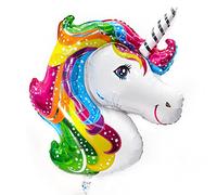 Giant Super Shape Foil Balloons XL Large Children's Birthday Party (Rainbow Unicorn Head 41")