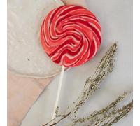 Giant Swirly Lollipop - Strawberries & Cream Flavour, 85g, Individually Wrapped, Ideal for Parties Stocking Fillers, Red Lolly