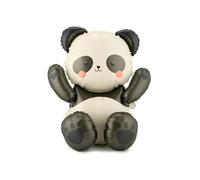 Giant Teddy Bear Foil Balloon, 75x84 cm, Cream with Bow - Brown with Red bow - Gold (Panda)