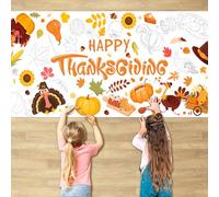 Giant Thanksgiving Coloring Poster, 70.8'' x 31.4'' - Autumn Decorations